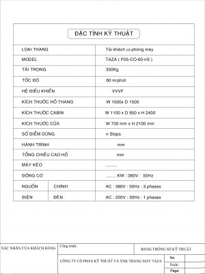 báo giá thang máy gia đình 350kg
