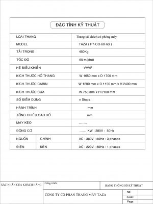 Thang máy gia đình 450kg