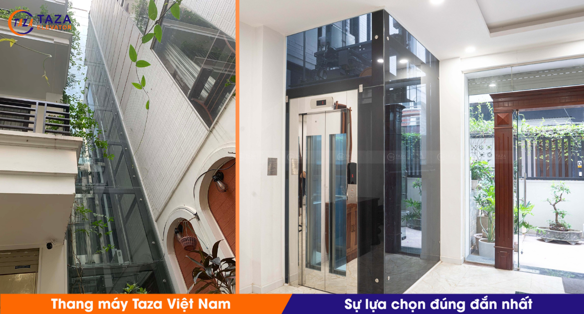 Mẫu thang máy kính đẹp - hiện đại - giá thành hợp lý