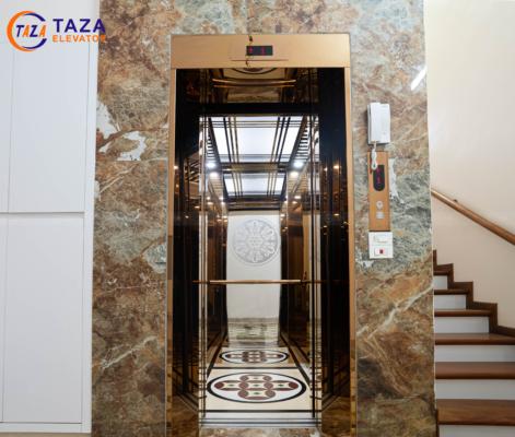 Vách cabin thang máy màu đồng