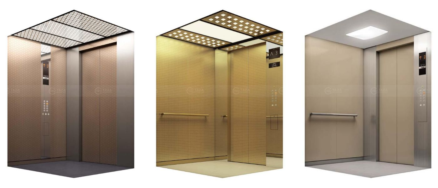 Mẫu cabin thang máy Mitsubishi hiện đại, sang trọng