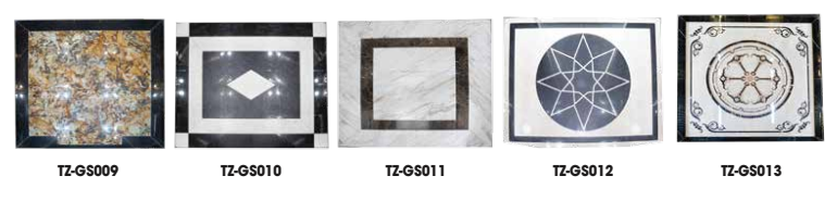 sàn cabin đá granite ghép hoa văn