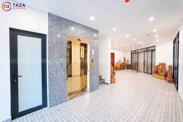 ốp đá thang máy gia đình