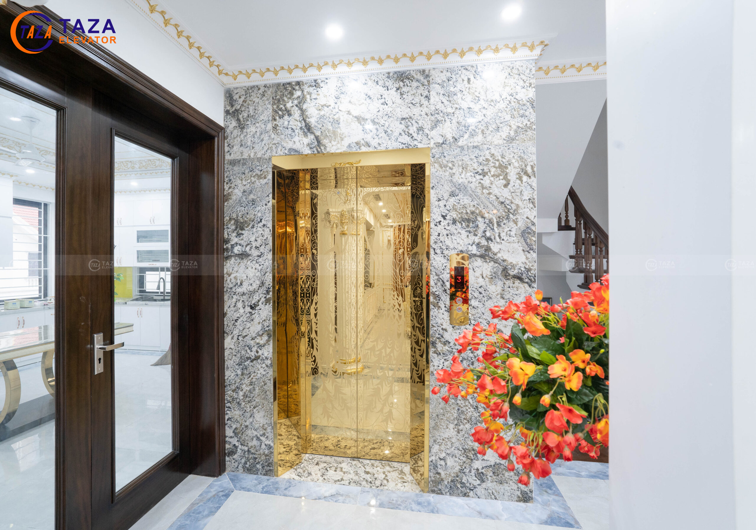 Hoa văn cửa tầng thang máy