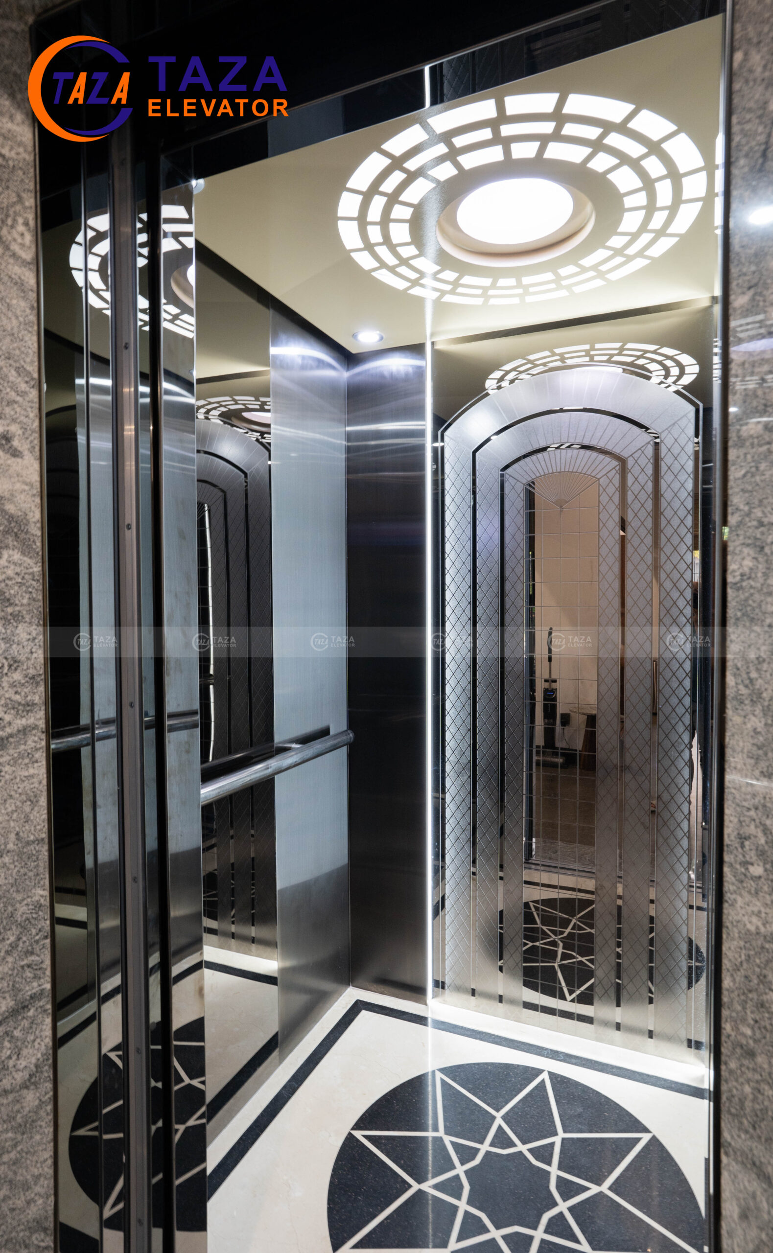 hoa văn vách cabin thang máy