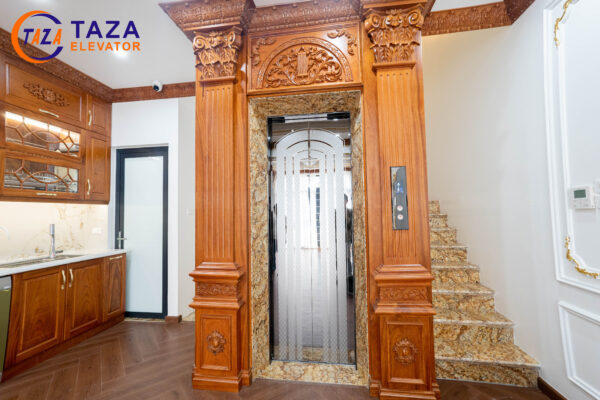 thang máy ốp gỗ