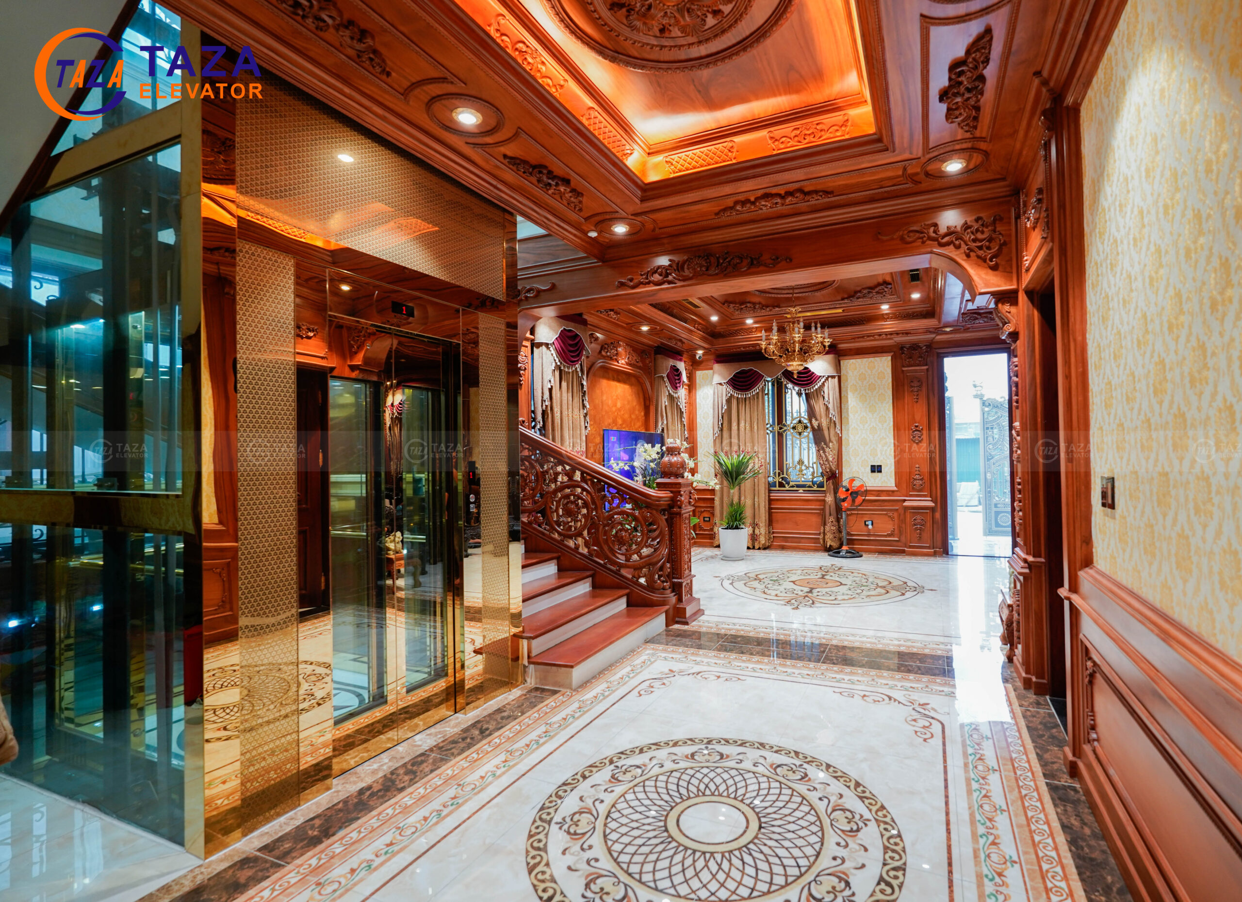 màu sắc nội thất thang máy