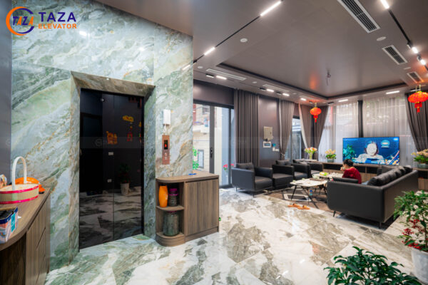 cabin thang máy màu đen