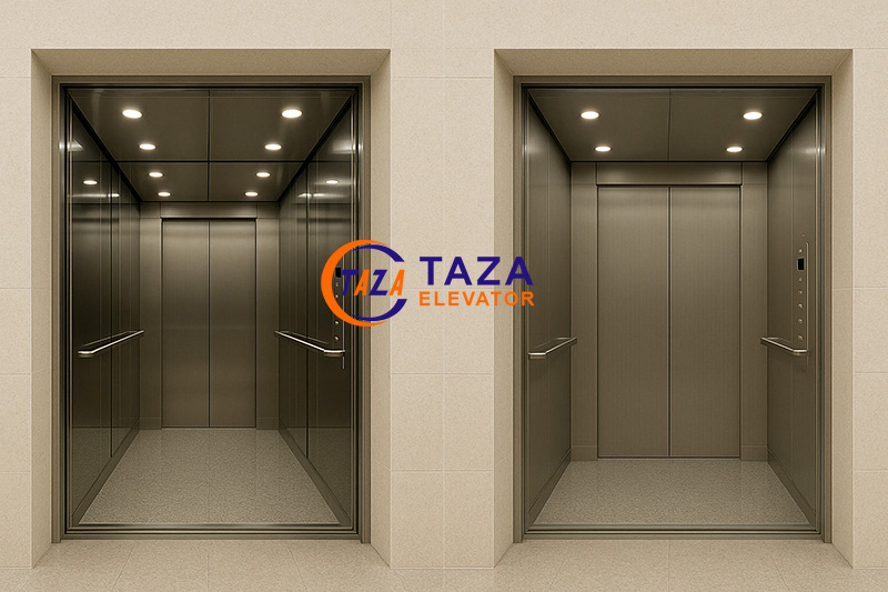 Sự khác biệt khi sử dụng vách gương trong cabin thang máy