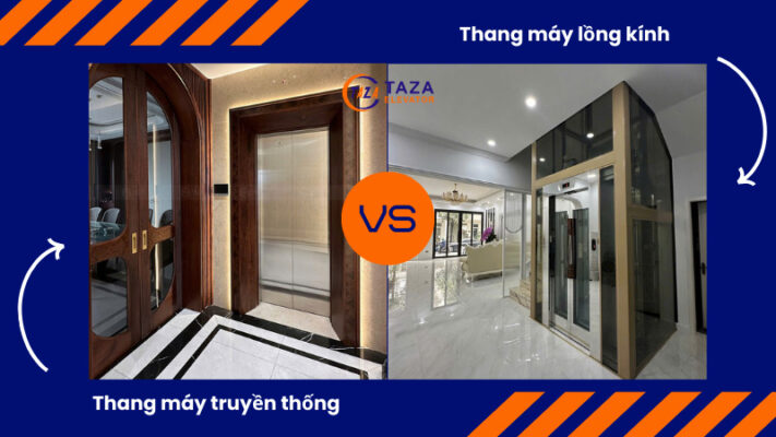 So sánh thang máy lồng kính và thang máy truyền thống