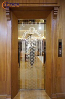Công trình thang máy gương vàng đẳng cấp