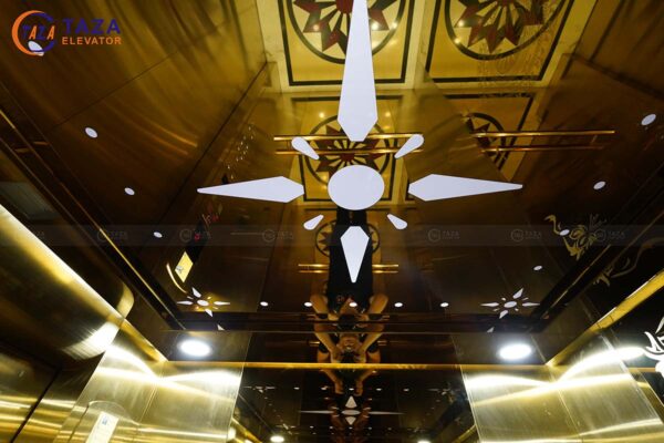 Công trình thang máy gương vàng đẳng cấp