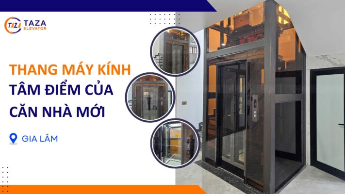 Thang máy kính hiện đại - Tâm điểm của căn nhà mới tại Gia Lâm