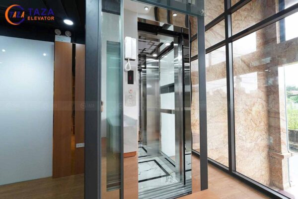 Mẫu thang máy kính Homelift cửa mở lùa - Giải pháp tối ưu diện tích hiệu quả