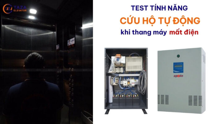 Test tính năng cứu hộ tự động khi thang máy mất điện