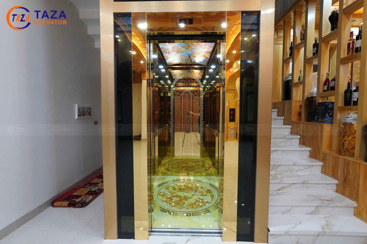 Thang máy kính cho biệt thự gỗ