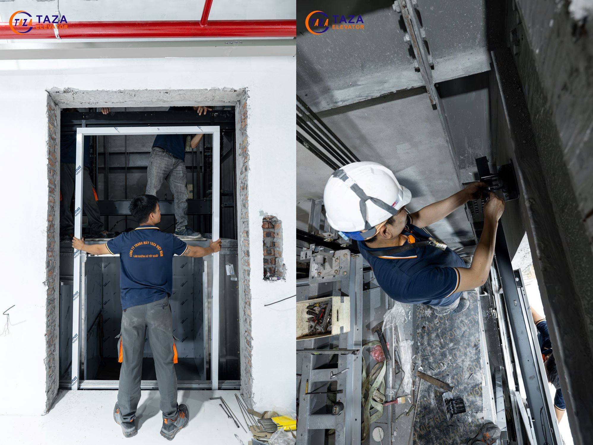 Nhật ký lắp cửa tầng thang máy tải khách 2 tấn