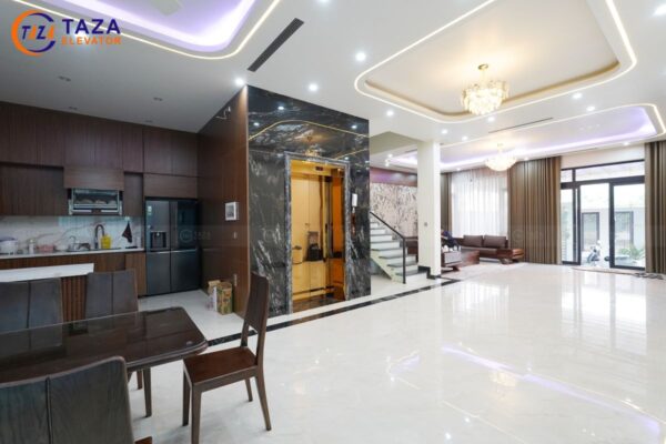 Thang máy inox gương đồng - Điểm nhấn đẳng cấp trong không gian hiện đại